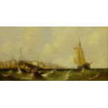 Attrib. Adolphus Knell (British fl.1860-1890): Shipping off the Coast, oil on canvas unsigned 28cm x