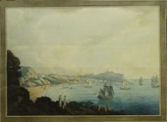 After John Hornsey (British 18th/19th century): 'A South View of Scarborough', aquatint by W Green p