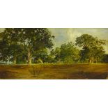 Circle of John Constable RA (British 1776-1837): Sheep in Wooded Landscape, oil on oak panel unsigne