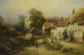 Frederick William Booty (British 1840-1924): Yorkshire Village scene, watercolour signed and dated 1