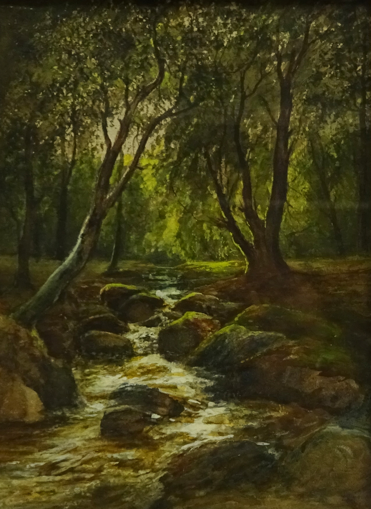 William Beattie Brown (Scottish 1831-1909): A Wooded Burn, watercolour signed 23cm x 17cm