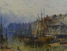 Thomas 'Tom' Dudley (British 1857-1935): Sammy's Point Hull Docks, watercolour signed and dated 188