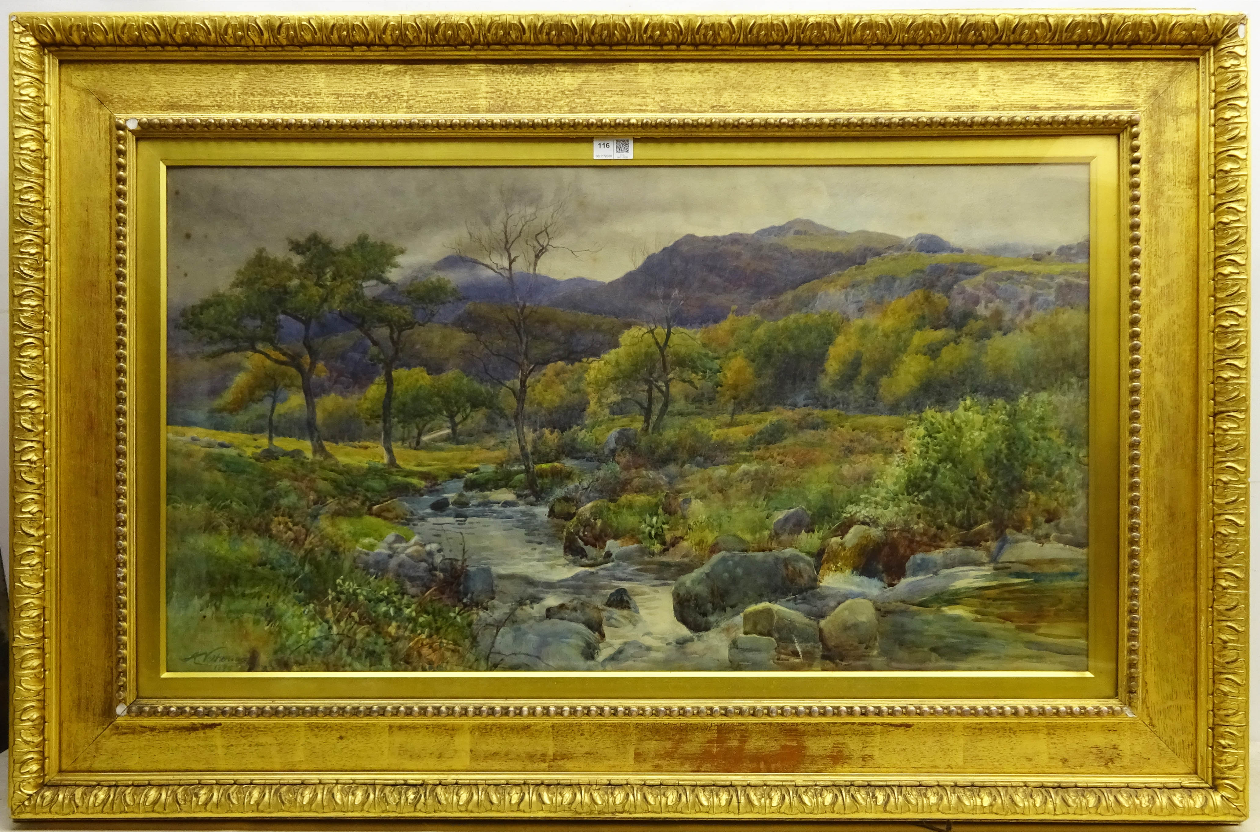 Arthur Netherwood (British 1864-1930): Wooded River Landscape, watercolour signed and dated 1898, 49 - Image 2 of 2