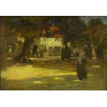 Mark Senior (Staithes Group 1862-1927): Village Cottages in Dappled Sunlight, pastel signed 26cm x 3
