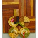 Gerald French (British 1927-2001): 'Cork Quartet III', three dimensional cork on wood panel with whi