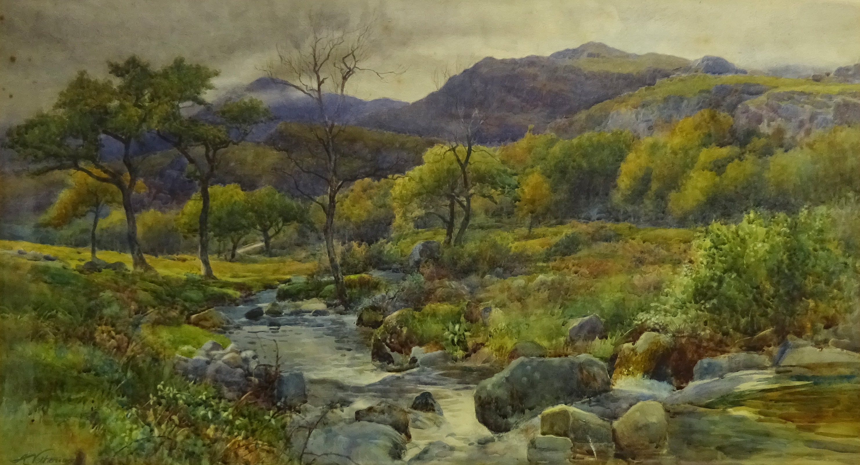 Arthur Netherwood (British 1864-1930): Wooded River Landscape, watercolour signed and dated 1898, 49