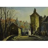 Jack Rigg (British 1927-): New Road Robin Hoods Bay looking up and down the Hill, pair watercolours