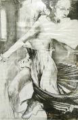 Angela Summers (British Contemporary): 'Brave Soul That You Are', graphite and charcoal signed and d