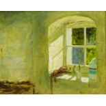 Michael Felmingham (British 1935-): 'Stable Window', oil on board signed, titled verso 29cm x 36cm