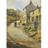 James William Booth (Staithes Group 1867-1953): Cowbar Bank Staithes, watercolour signed 38cm x 28cm