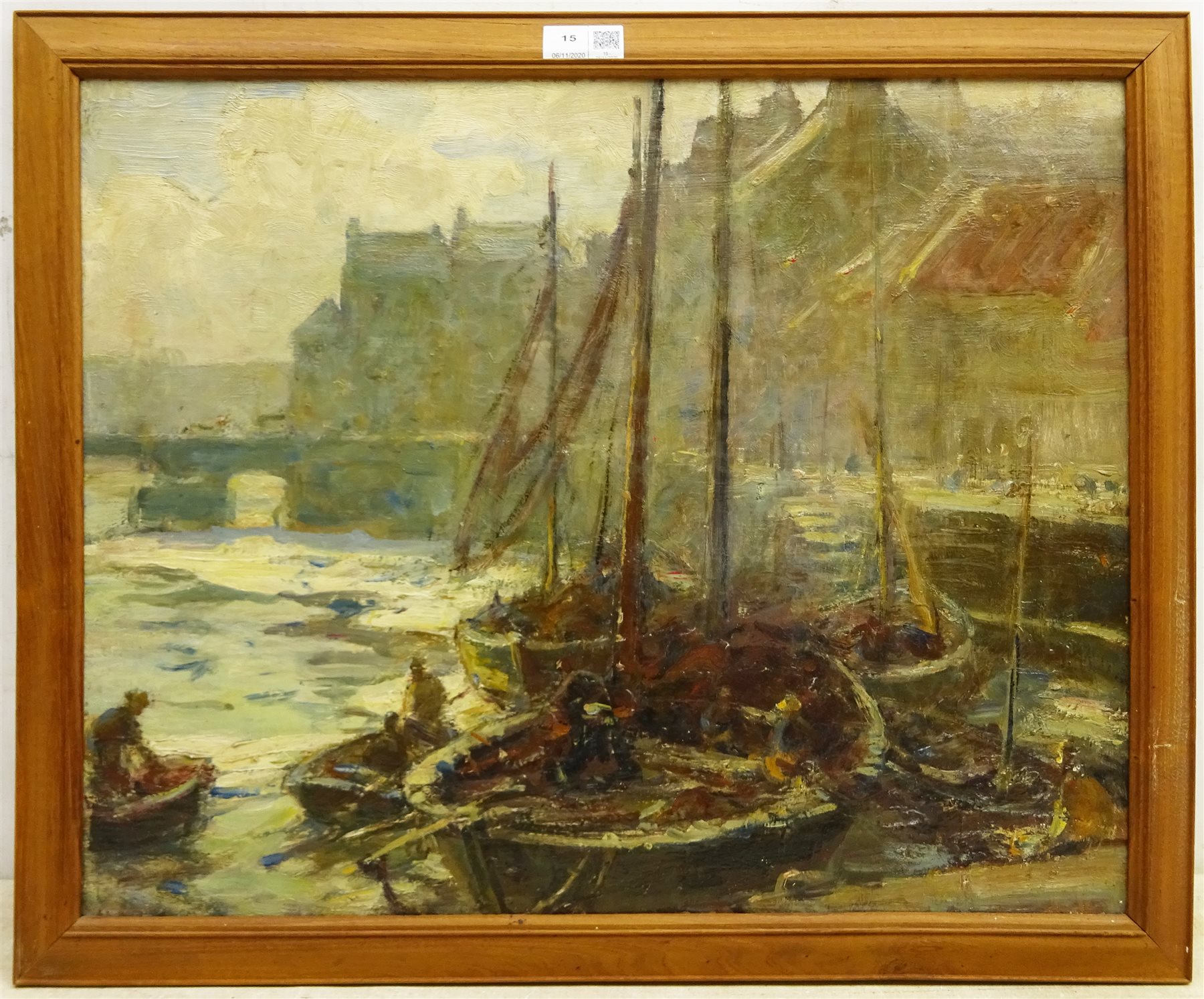 Frederic Stuart Richardson (Staithes Group 1855-1934): Fishing Boats Moored by St. Ann's Staith Whit - Image 3 of 8