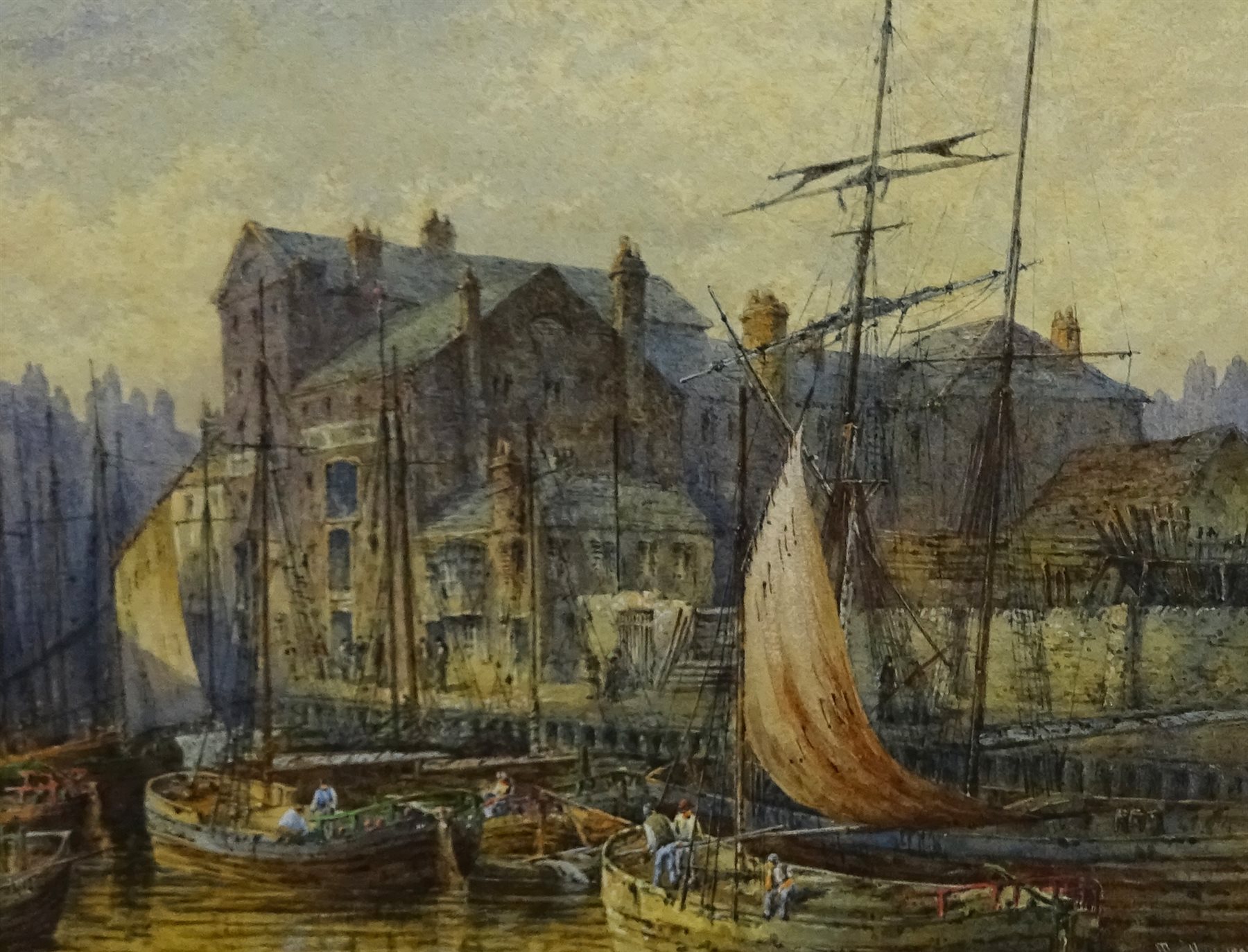 Thomas 'Tom' Dudley (British 1857-1935): Busy Hull Dock scene, watercolour signed and dated 1881, 27 - Image 2 of 4