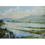 Fergal Nally (Irish 20th century): Irish Lough scene, oil on canvas board signed and dated '61, 29cm