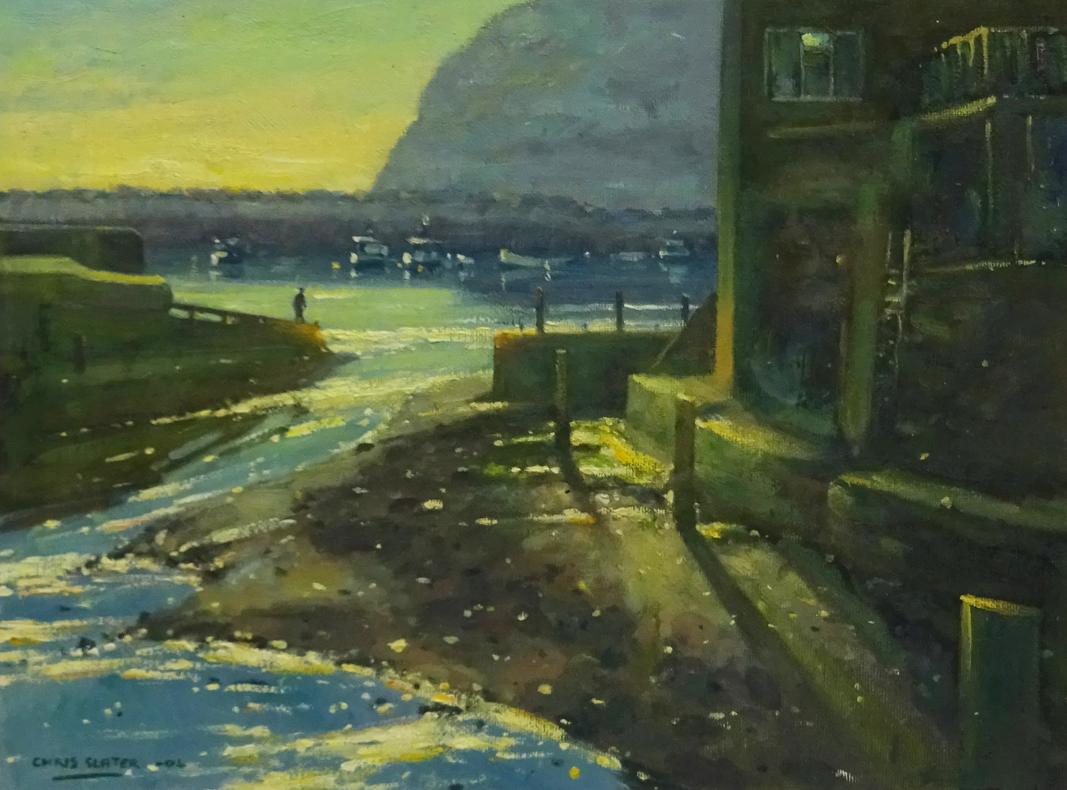 Chris Slater (British Contemporary): 'Early Morning Staithes', oil on board signed and dated '04, ti