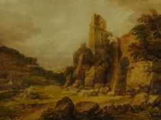 Francis Nicholson (British 1753-1844): 'Roslin Castle' near Edinburgh, watercolour unsigned 29.5cm x