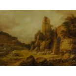 Francis Nicholson (British 1753-1844): 'Roslin Castle' near Edinburgh, watercolour unsigned 29.5cm x