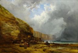 Ralph Reuben Stubbs (British 1824-1879): Wreck on the Yorkshire Coast, oil on canvas signed and dat