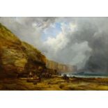 Ralph Reuben Stubbs (British 1824-1879): Wreck on the Yorkshire Coast, oil on canvas signed and dat