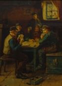 John Simpson Fraser (Scottish fl.1870-1893): A Game of Cards, watercolour signed and dated '90, 40cm