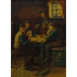 John Simpson Fraser (Scottish fl.1870-1893): A Game of Cards, watercolour signed and dated '90, 40cm