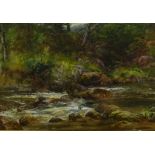 George Arthur Hickin (British 1821-1885): 'A Yorkshire Beck', watercolour heightened in white signed