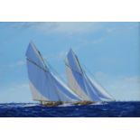 James Miller (British 1962-): America's Cup Series the 13th Challenge 1920 'Shamrock IV' & 'Resolute