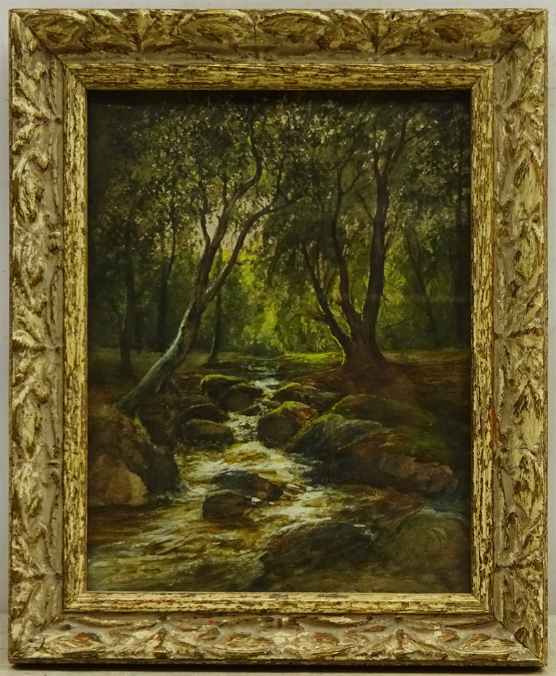 William Beattie Brown (Scottish 1831-1909): A Wooded Burn, watercolour signed 23cm x 17cm - Image 3 of 4