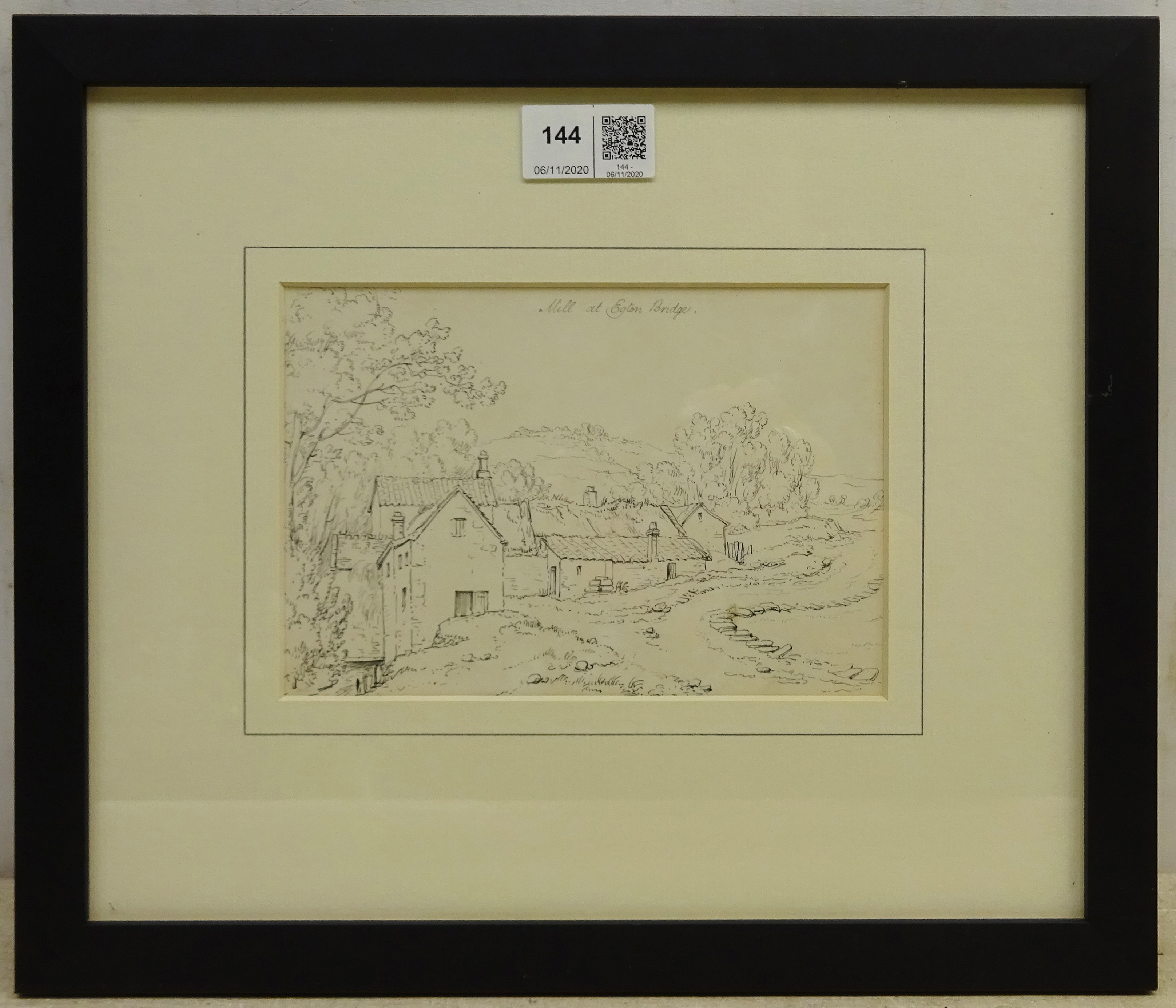 John Bird (British 1768-1829): 'Mill at Egton Bridge', pen and ink titled 12cm x 17.5cm Provenance: - Image 2 of 2