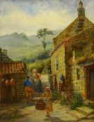 Jonathan Christmas Thompson (British 1824-1906): 'Bit of Runswick Village near Whitby', oil on canva