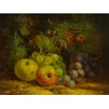 William Hughes (British 1842-1901): Still life of Apples and Grapes, oil on canvas signed with initi