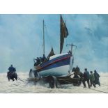 John Cooper (British 1942-): Lifeboat Portrait - Bridlington Quay Lifeboat the 'George & Jane Walke