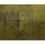 Sir Frank Brangwyn RA, RWS, RBA (British 1867-1956): City Buildings, pencil signed with initials 38c