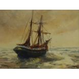 Frank (Frederick) William Scarborough (British 1860-1939): Fishing Boat at Anchor, watercolour signe