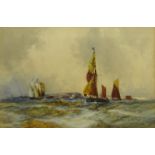 Frank Henry Mason (Staithes Group 1875-1965): 'Shipping off the Coast', watercolour signed 35cm x 5