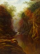 William Mellor (British 1851-1931): Fairy Glen Betws-y-Coed North Wales, oil on canvas signed 60cm x