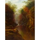 William Mellor (British 1851-1931): Fairy Glen Betws-y-Coed North Wales, oil on canvas signed 60cm x