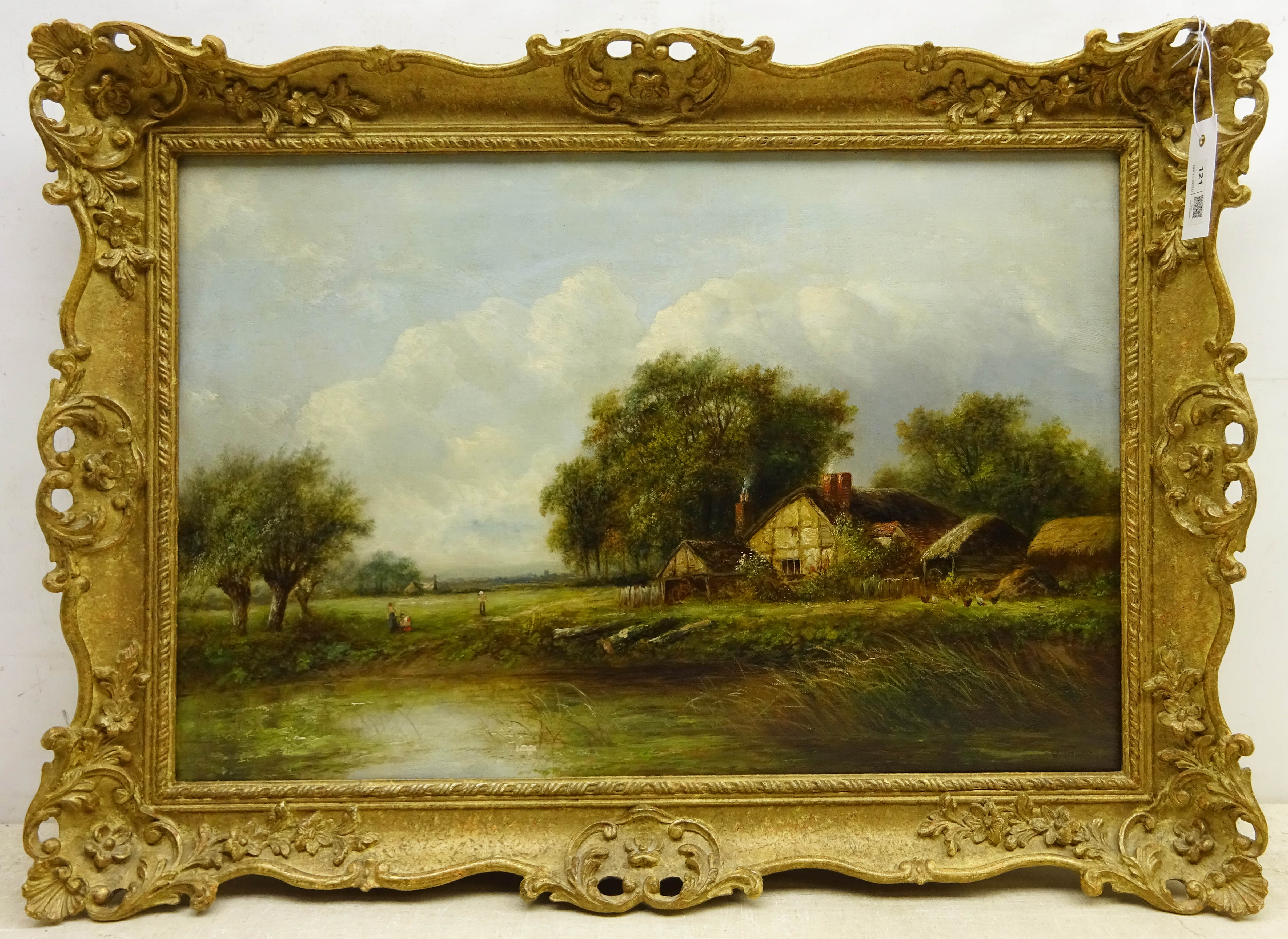 Joseph Thors (British 1843-1898): Landscape with Farmstead, oil on canvas signed 40cm x 60cm - Image 2 of 2