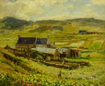 Herbert F Royle (British 1870-1958): 'Lewis Crofts' Outer Hebrides, oil on canvas signed, titled on