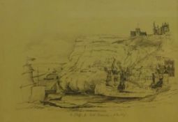 Mary Weatherill (British 1834-1913): 'East Cliff from East Terrace Whitby', pencil titled and dated