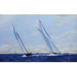 James Miller (British 1962-): America's Cup Series the 8th Challenge 1893 'Valkyrie II' & 'Vigilant'