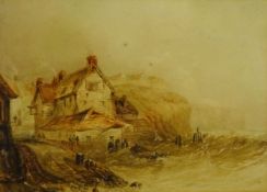 Henry Barlow Carter (British 1804-1868): The Slipway Robin Hood's Bay, watercolour unsigned 17cm x