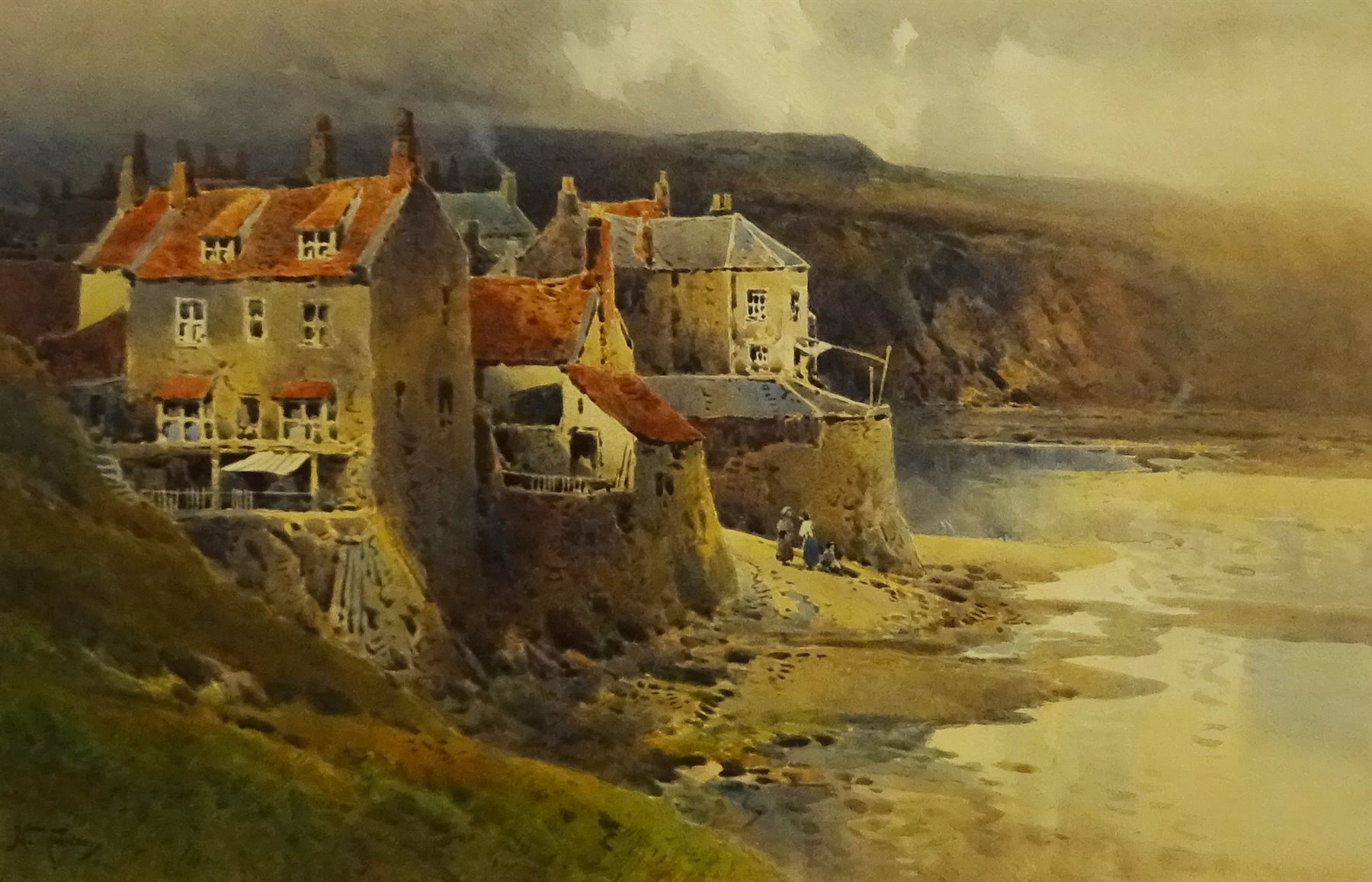 Arthur Tucker R.B.A. (British 1864-1929): Robin Hoods Bay, watercolour signed 34cm x 52cm - Image 2 of 4