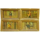 Italian School (18th century): Classical Terrace scenes with Figures emblematic of the Arts , set of