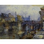 Thomas 'Tom' Dudley (British 1857-1935): North Bridge on the River Hull, watercolour signed and date
