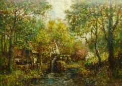 John Falconar Slater (British 1857-1937): The Water Mill, oil on canvas signed 89cm x 126cm