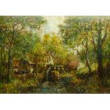 John Falconar Slater (British 1857-1937): The Water Mill, oil on canvas signed 89cm x 126cm