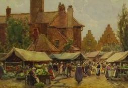 James W Milliken (British 1887-1930): Townscapes, pair watercolours signed 16cm x 24cm (2)