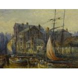 Thomas 'Tom' Dudley (British 1857-1935): Busy Hull Dock scene, watercolour signed and dated 1881, 27