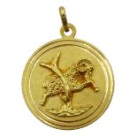 18ct gold Aries pendant stamped 750, approx 9.75gm