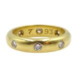 18ct gold diamond full eternity ring rubover set, London 1993